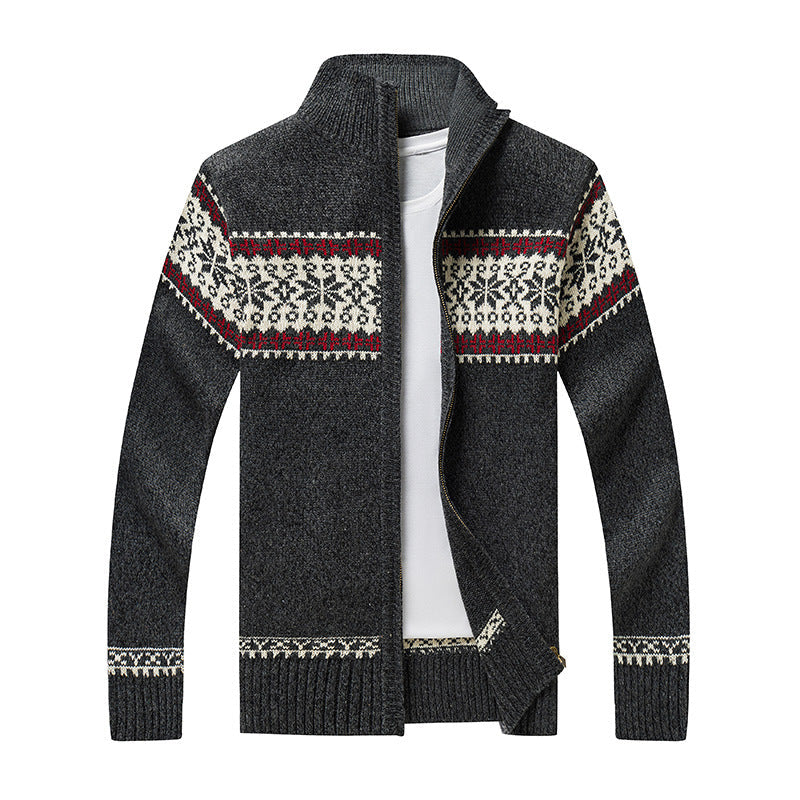 Herren Strickjacke Reißverschluss Gestrickt Grau - Norvielle