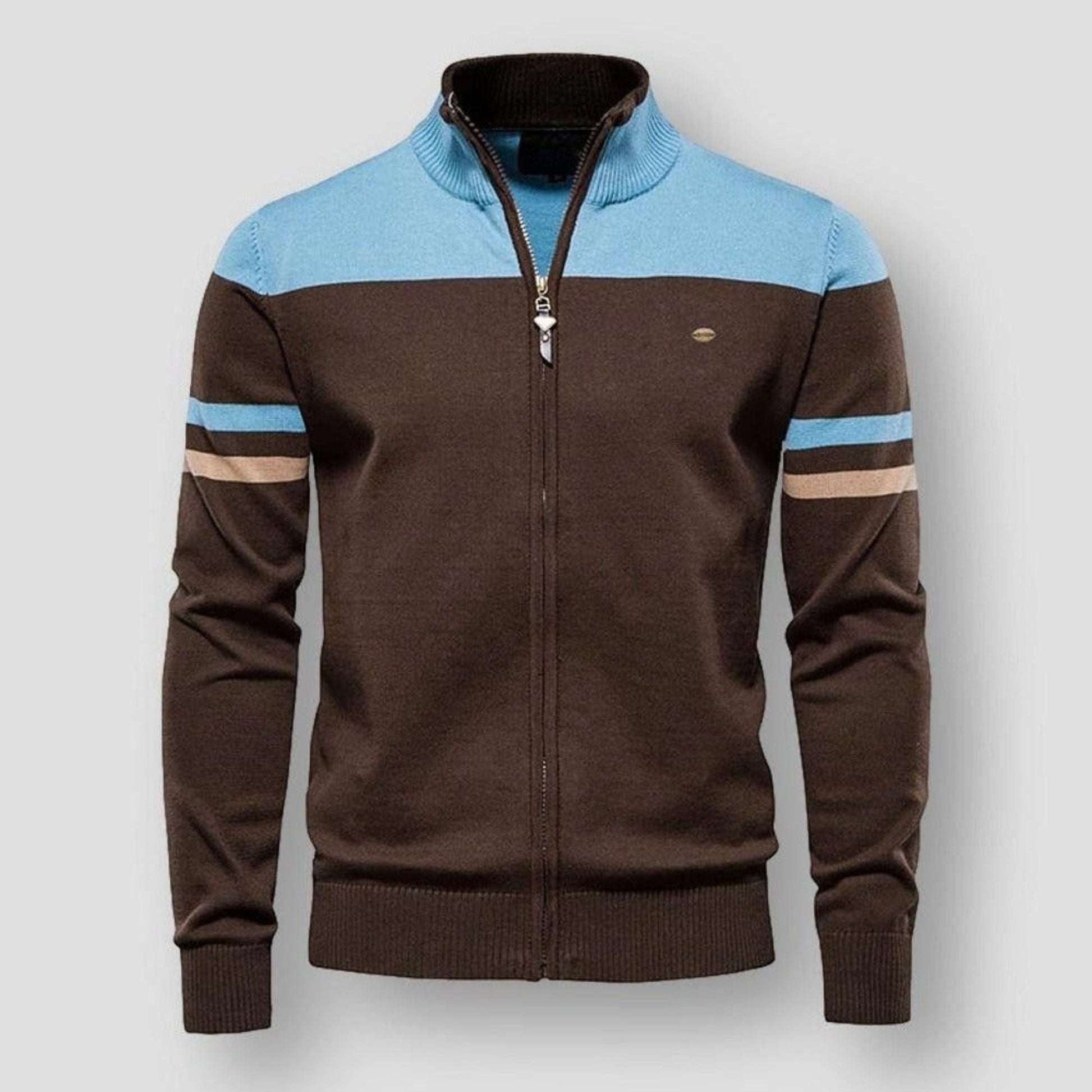 Herren Strickjacke Reißverschluss Vintage Schwarz - Norvielle