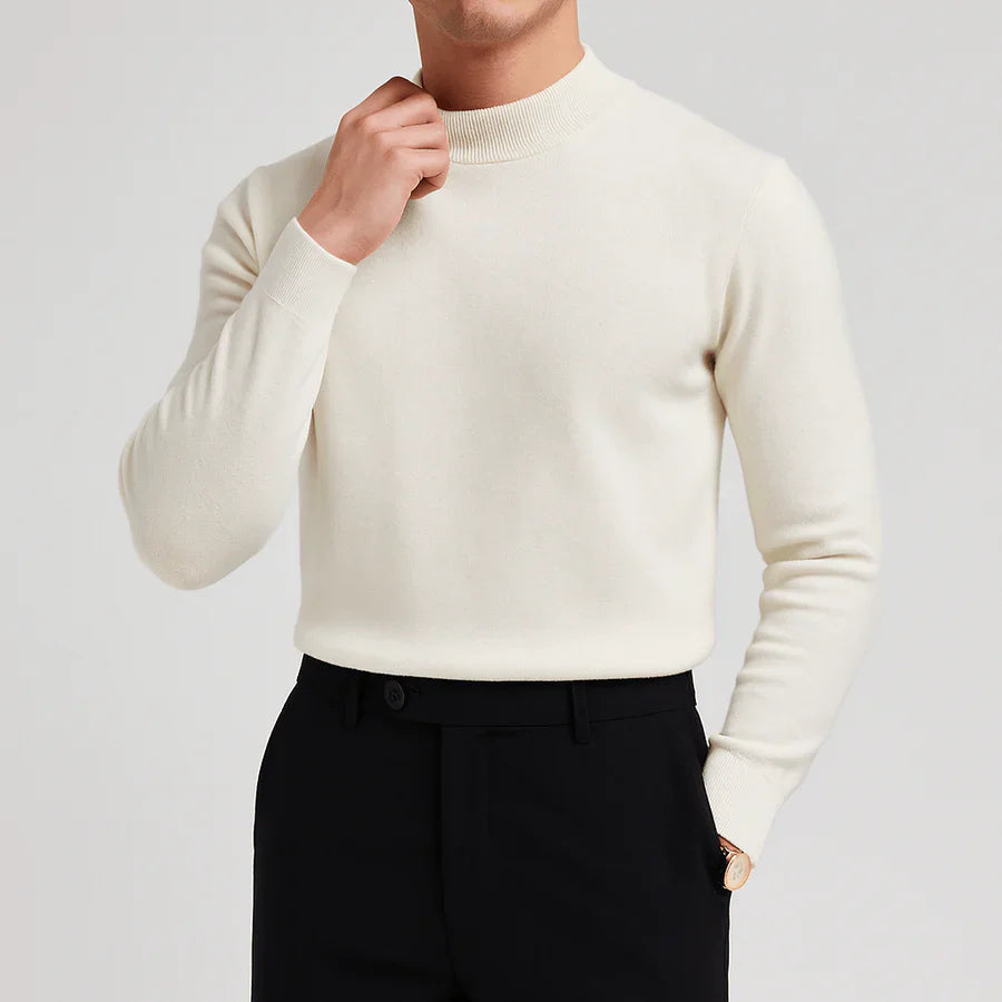 Herren Einfachstrickpullover Rundhals Einfarbig - Norvielle