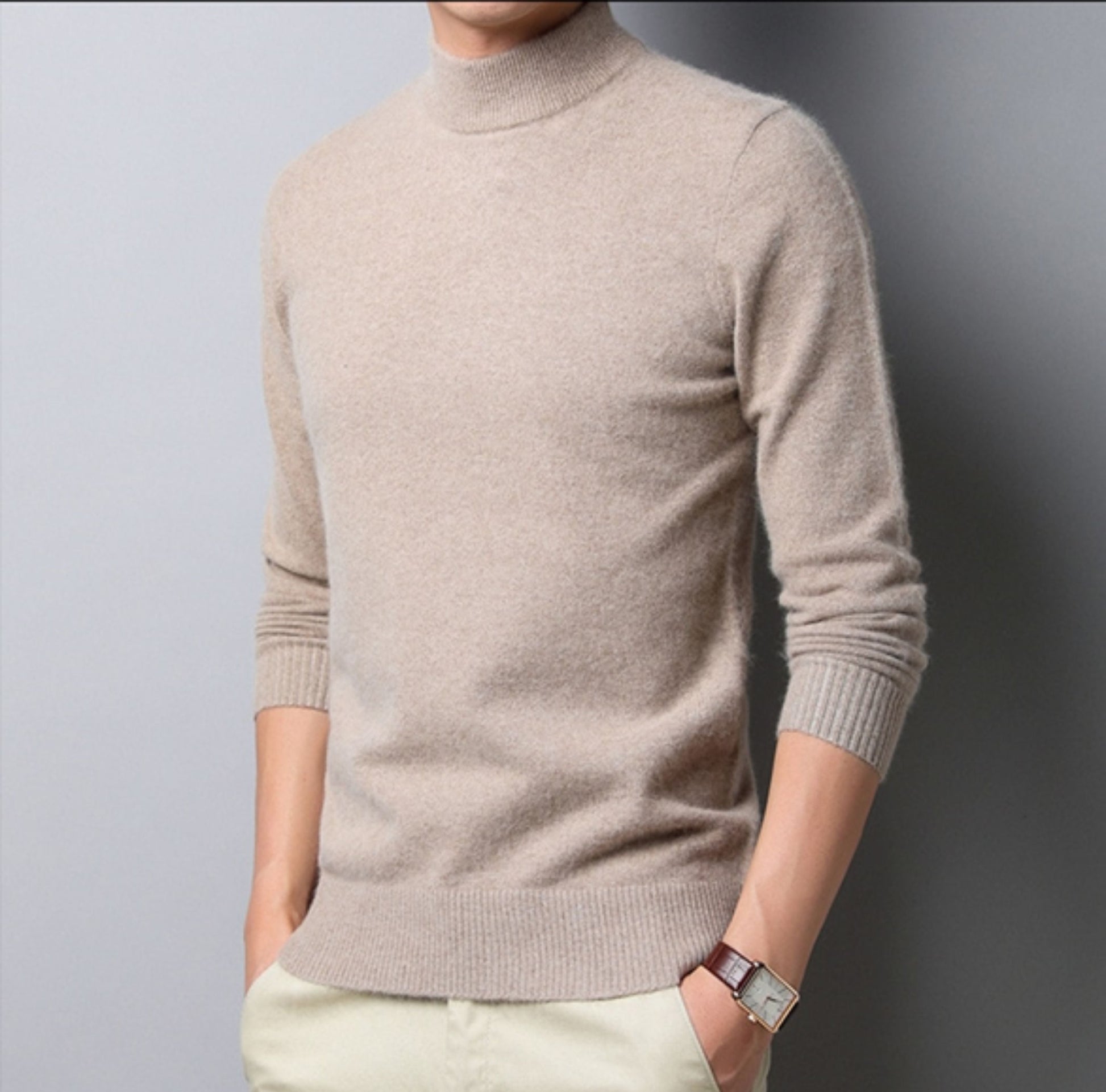Herren Strickpullover Einfarbig Rollkragen - Norvielle