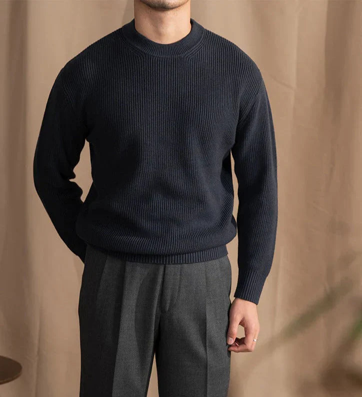 Herren Strickpullover Rundhalsausschnitt Gerippt - Norvielle