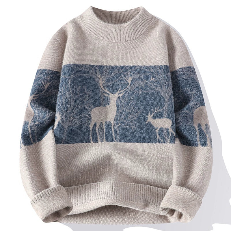 Herren Strickpullover Locker Rentiermotiv Winter - Norvielle