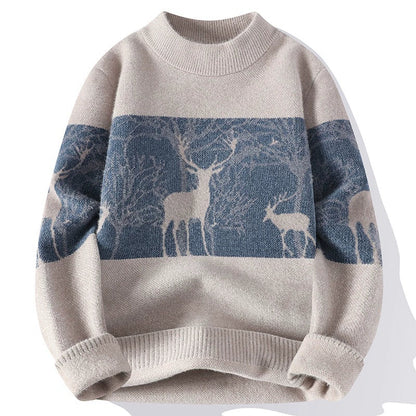 Herren Strickpullover Locker Rentiermotiv Winter - Norvielle