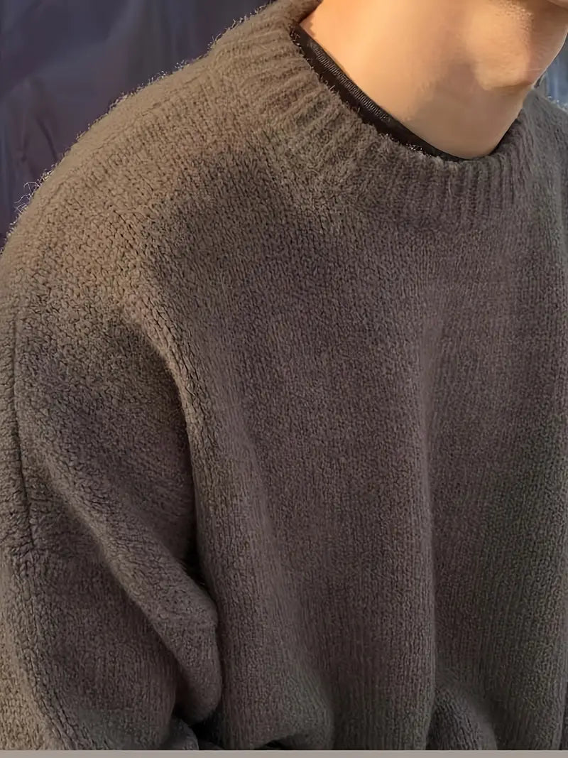 Strickpullover – Herrenpullover mit Rundhalsausschnitt und lockerer Passform-Chaps Herrenmode