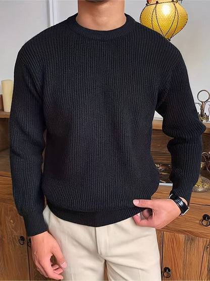 Herren Strickpullover Rundhalsausschnitt Rippenstrick - Norvielle