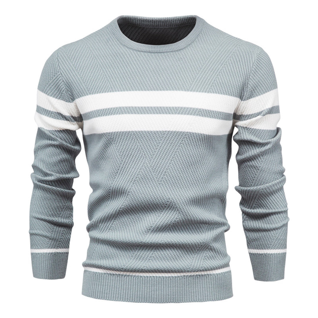 Herren Strickpullover Schmal Geschnitten Rundhals Schwarz - Norvielle