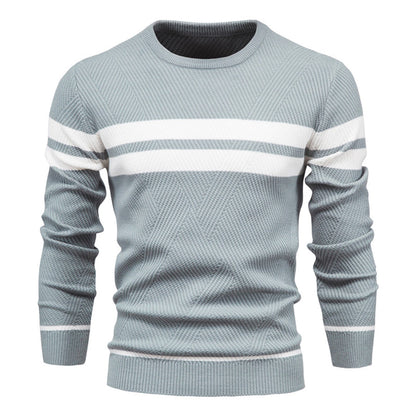 Herren Strickpullover Schmal Geschnitten Rundhals Schwarz - Norvielle