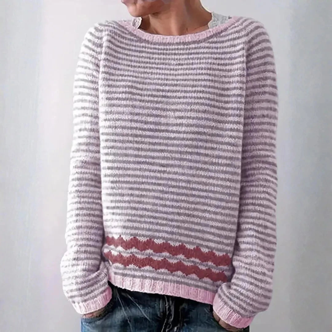 Damen Strickpullover Leichtgewicht Gestreift - Norvielle