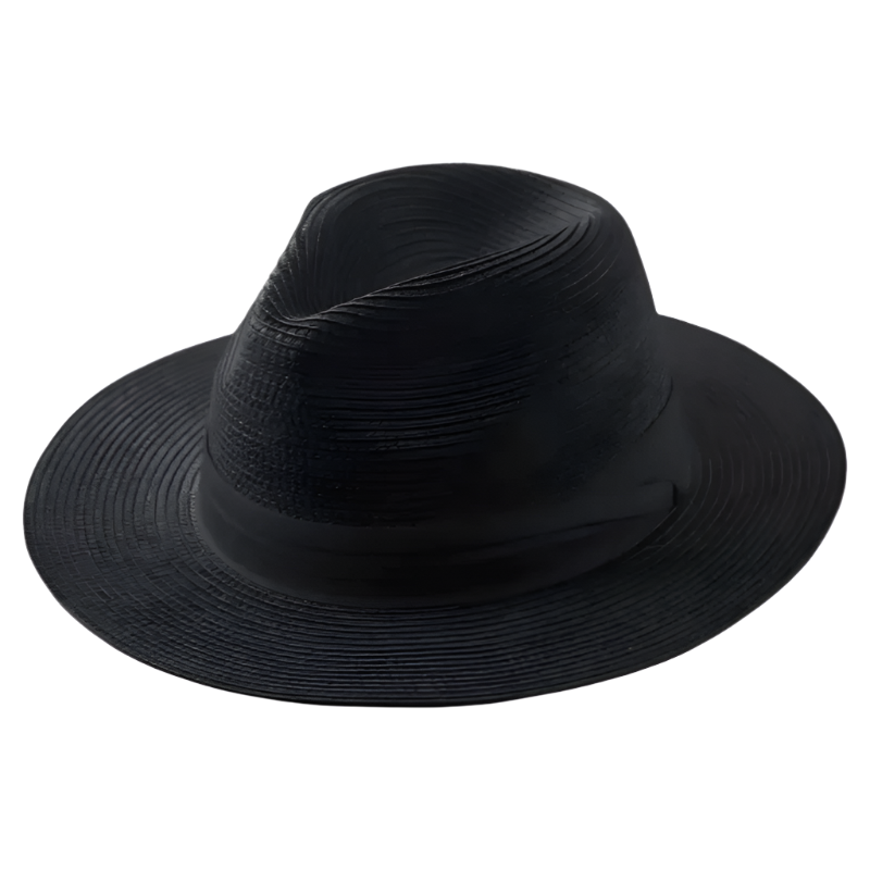 Strohhut – Sonnenhut aus Korbgeflecht für Männer für den Sommer-Schwarz-S (52-54.5 cm)-Chaps Herrenmode