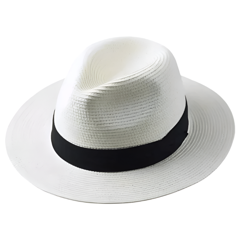 Strohhut – Sonnenhut aus Korbgeflecht für Männer für den Sommer-Weiß-S (52-54.5 cm)-Chaps Herrenmode
