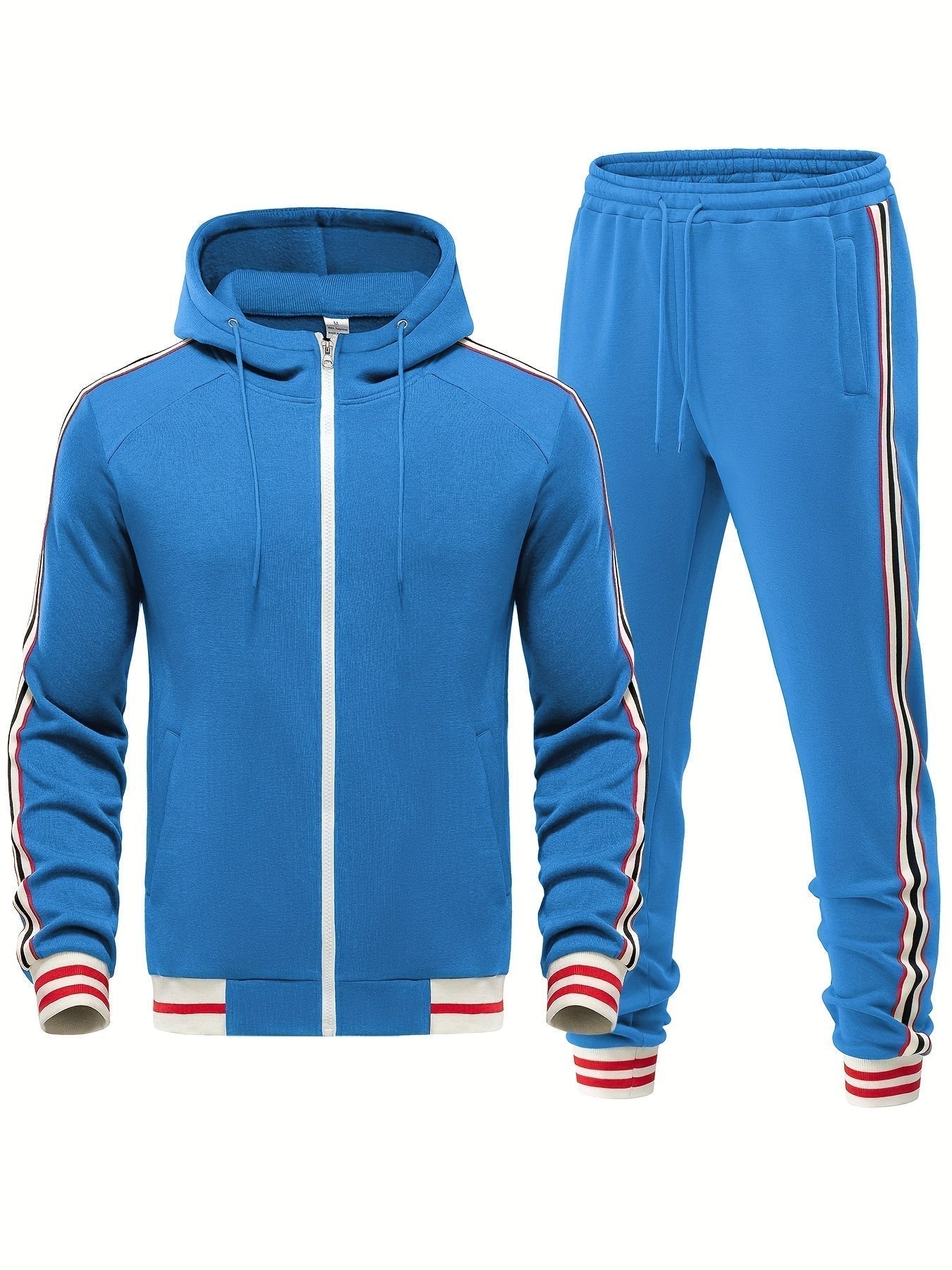 Stylischer Damen Trainingsanzug Streifenlook Schwarz - Norvielle