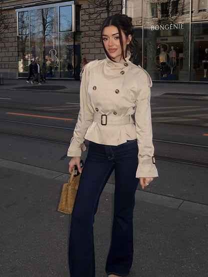 Damen Trenchcoat Moderner Schnitt Mit Gürtel