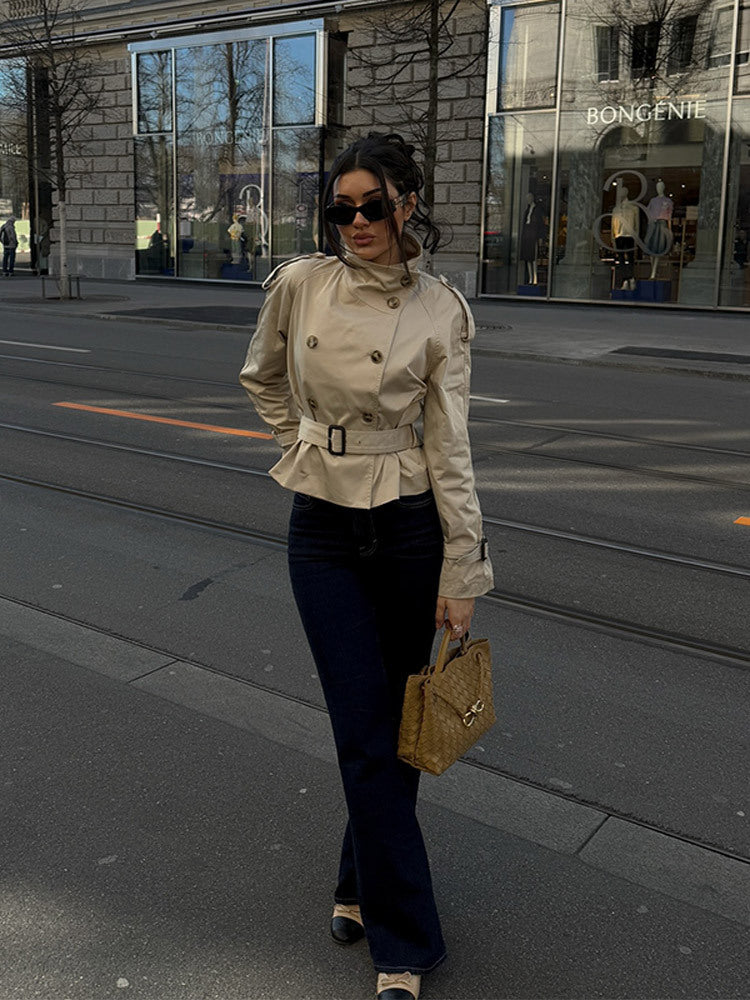 Damen Trenchcoat Moderner Schnitt Mit Gürtel