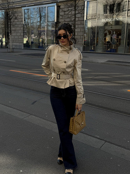 Damen Trenchcoat Moderner Schnitt Mit Gürtel