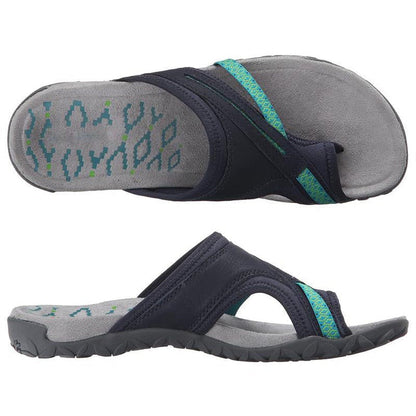 Bequeme Damen Pantoletten Sommer Sandalen Leder