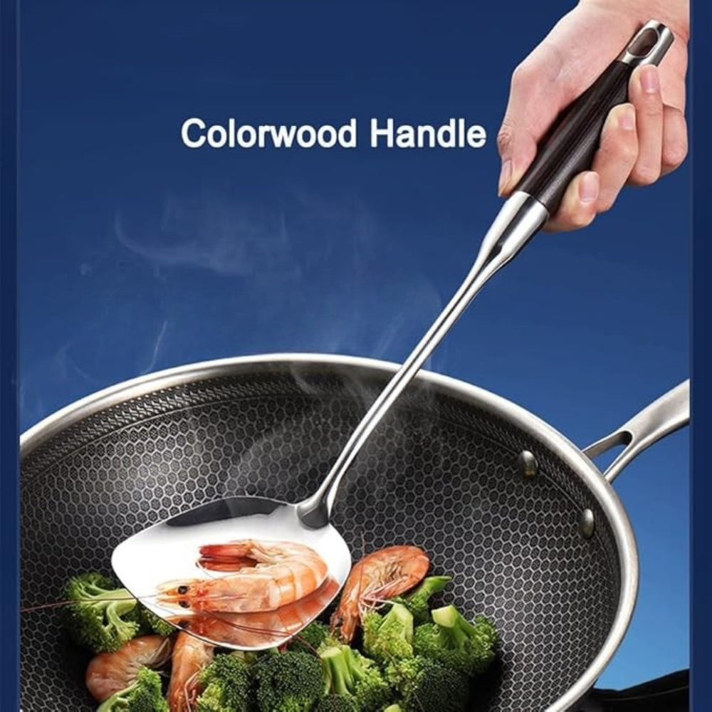 Edelstahl Holzutensilien-Set 6-teilig Glänzend