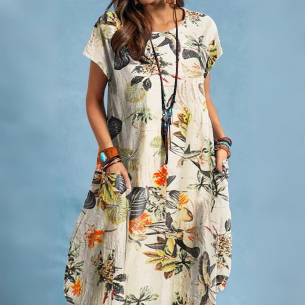 Elegante Damen Sommerkleider Rundhals Schwarz - Norvielle