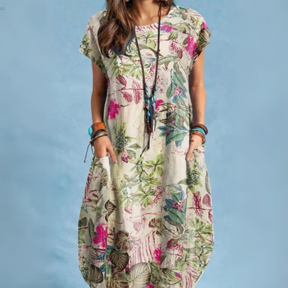 Elegante Damen Sommerkleider Rundhals
