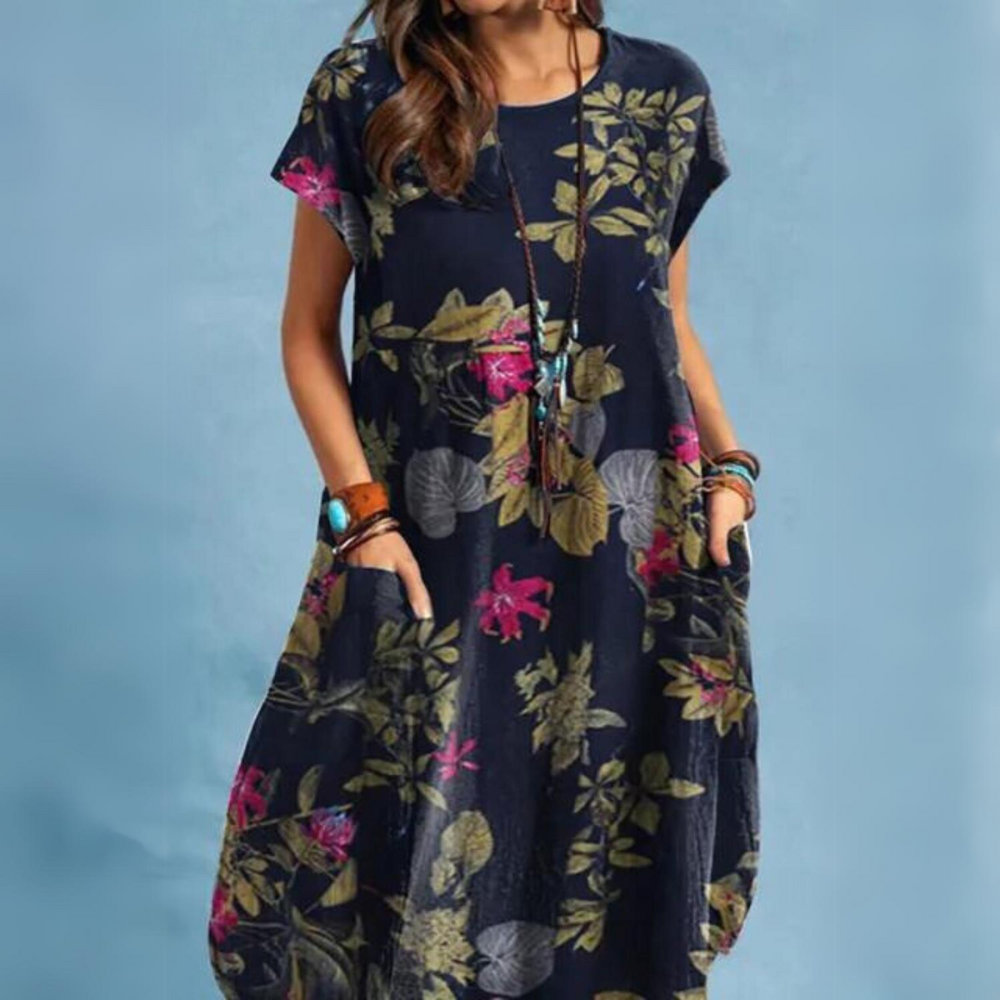 Elegante Damen Sommerkleider Rundhals