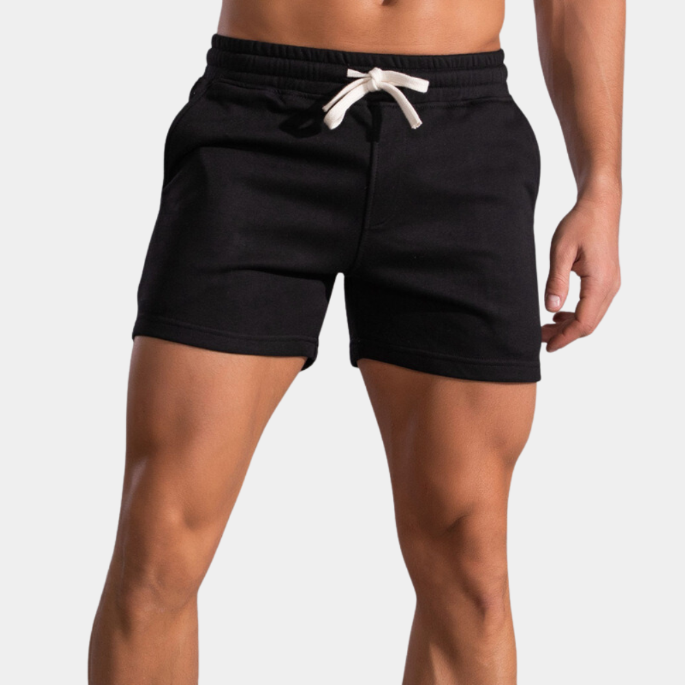 Herren Sport Shorts Elastischer Bund Bequem Schwarz - Norvielle