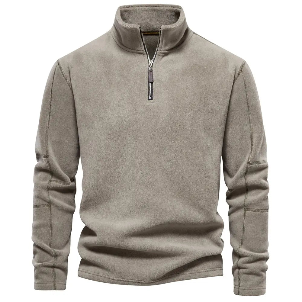 Herren Strickpullover Warm Gefüttert Stehkragen Schwarz - Norvielle