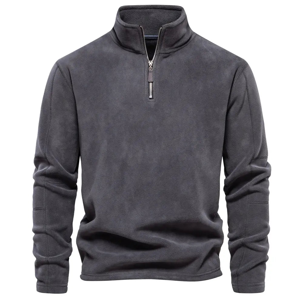 Herren Strickpullover Warm Gefüttert Stehkragen