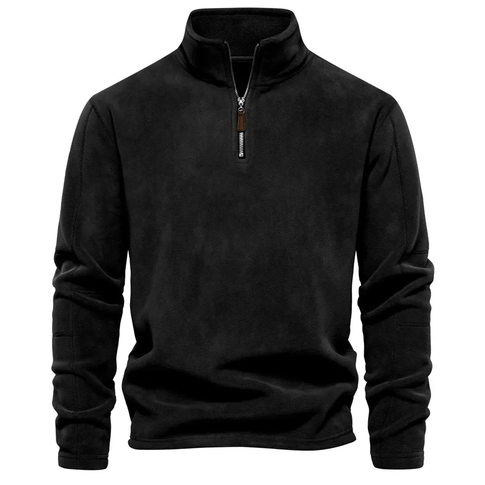 Herren Strickpullover Warm Gefüttert Stehkragen