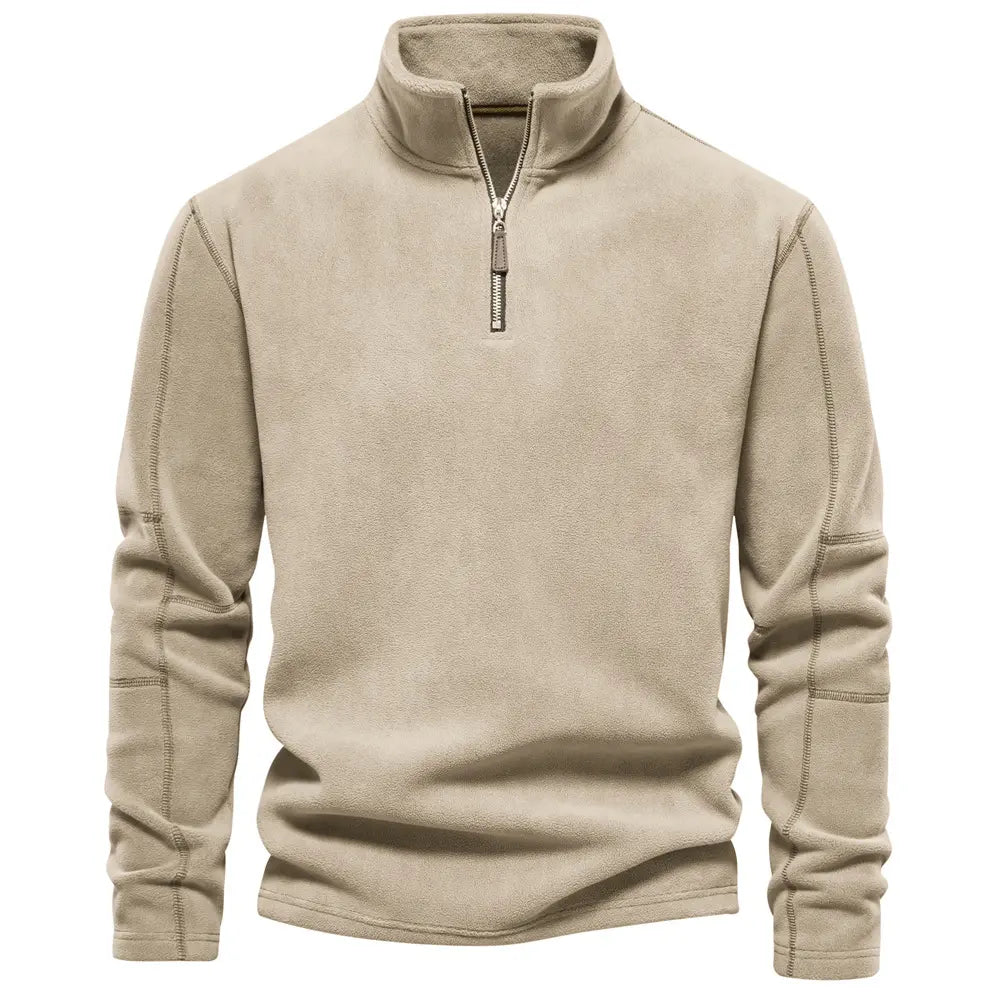 Herren Strickpullover Warm Gefüttert Stehkragen