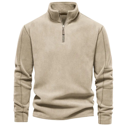 Herren Strickpullover Warm Gefüttert Stehkragen