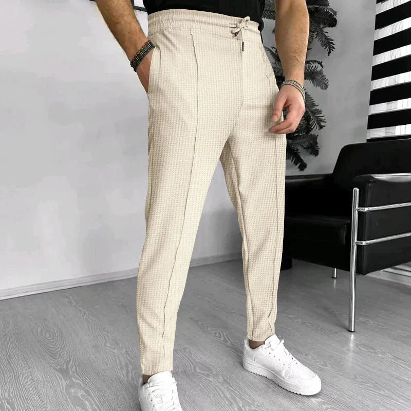 Sweatpants - Elastische Taille - Jogger mit Kordelzug - Herrenhosen-Beige-M-Chaps Herrenmode