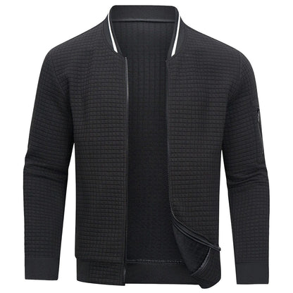 Herren Langarm-Sweatshirt Reißverschluss Warm Schwarz - Norvielle