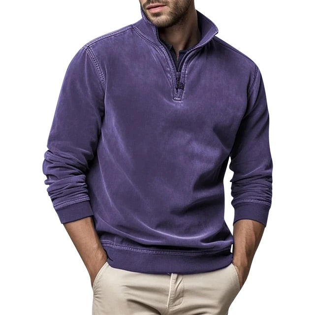 Sweatshirt mit Viertelreißverschluss - Herren lässiger Half-Zip Pullover-Chaps Herrenmode
