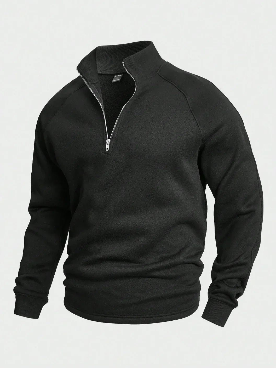 Herren Sweatshirt Viertelreißverschluss Warmer Pullover Grau - Norvielle