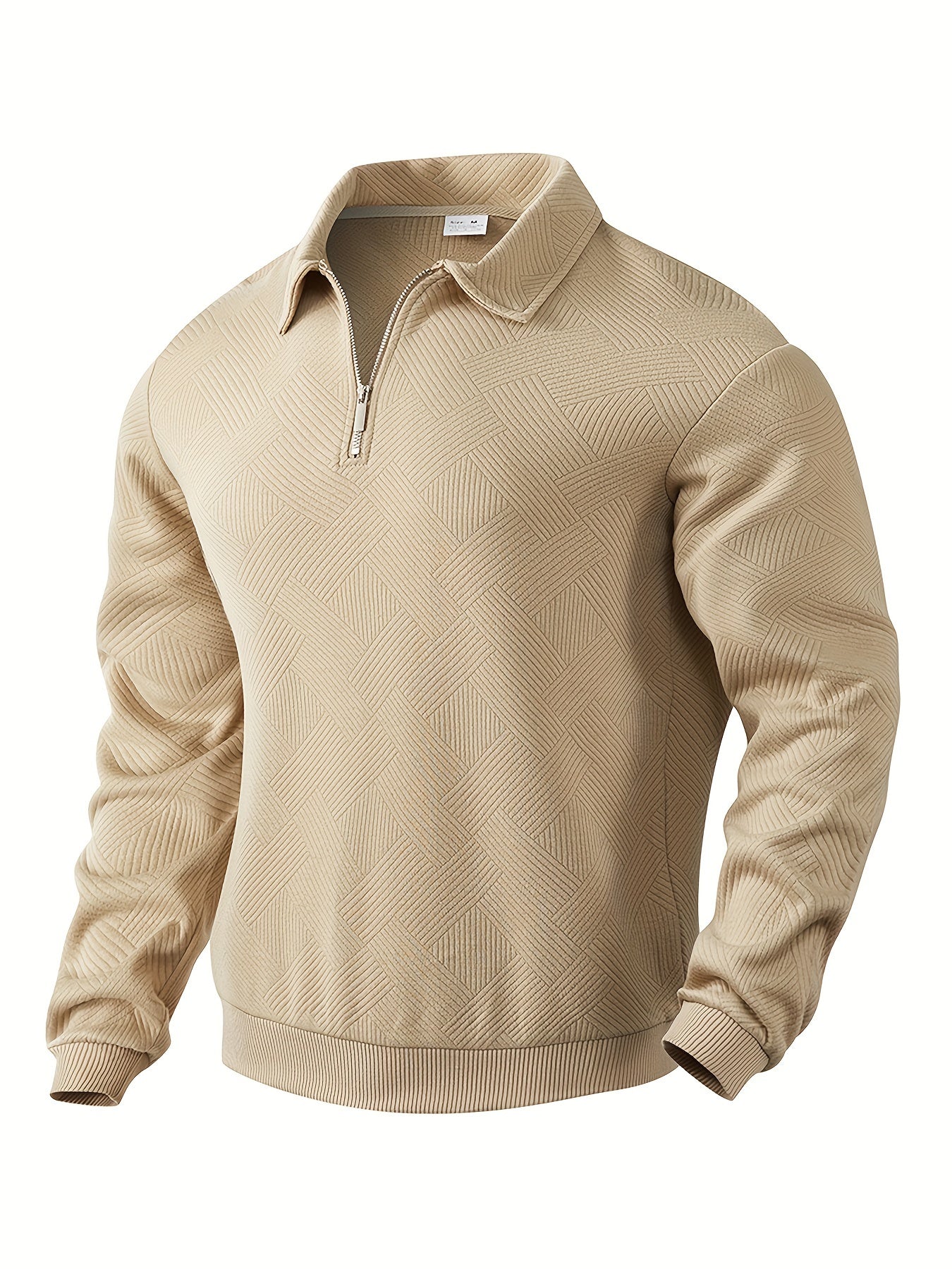 Herren Sweatshirt Viertelreißverschluss Mit Kragen Schwarz - Norvielle