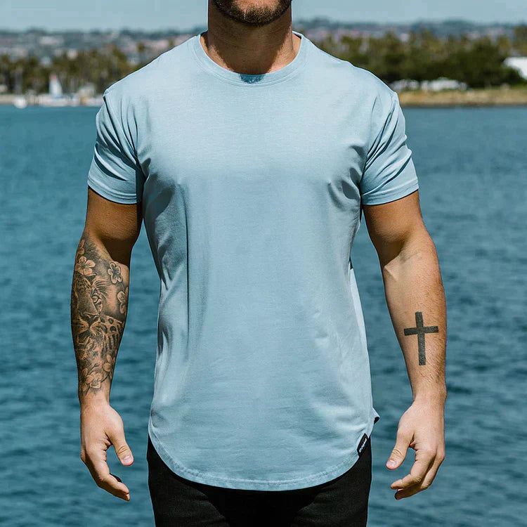 Herren Slim-Fit T-Shirt Kurzarm Rundhalsausschnitt - Norvielle