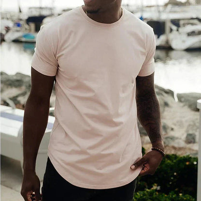 T-Shirt – atmungsaktives Kurzarm-Shirt mit Rundhalsausschnitt für Herren-Rosa-XS-Chaps Herrenmode