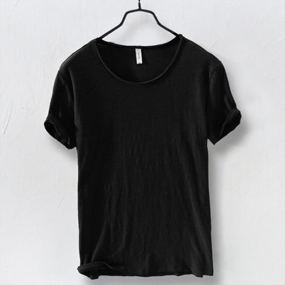 Herren T-Shirt Leicht Kurzärmelig Rundhals Weiss - Norvielle