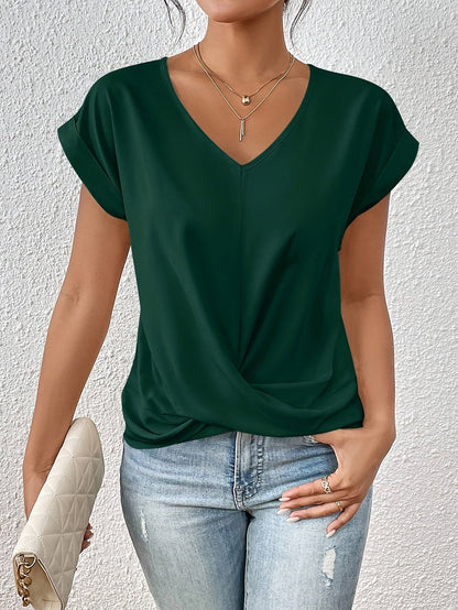 Damen T-Shirt V-Ausschnitt Kurzarm