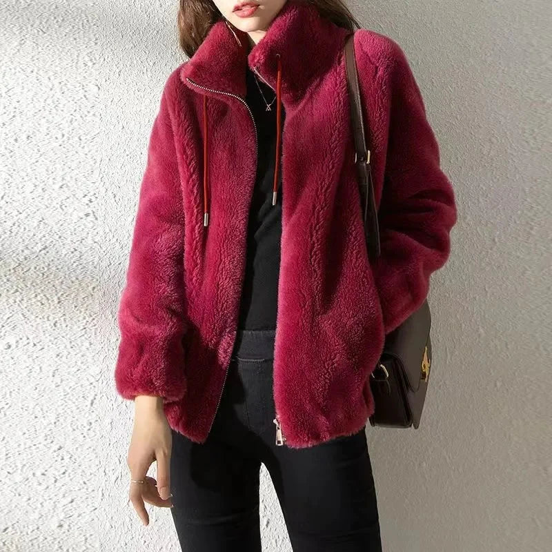 Norvielle Damen Lederjacke Modisch