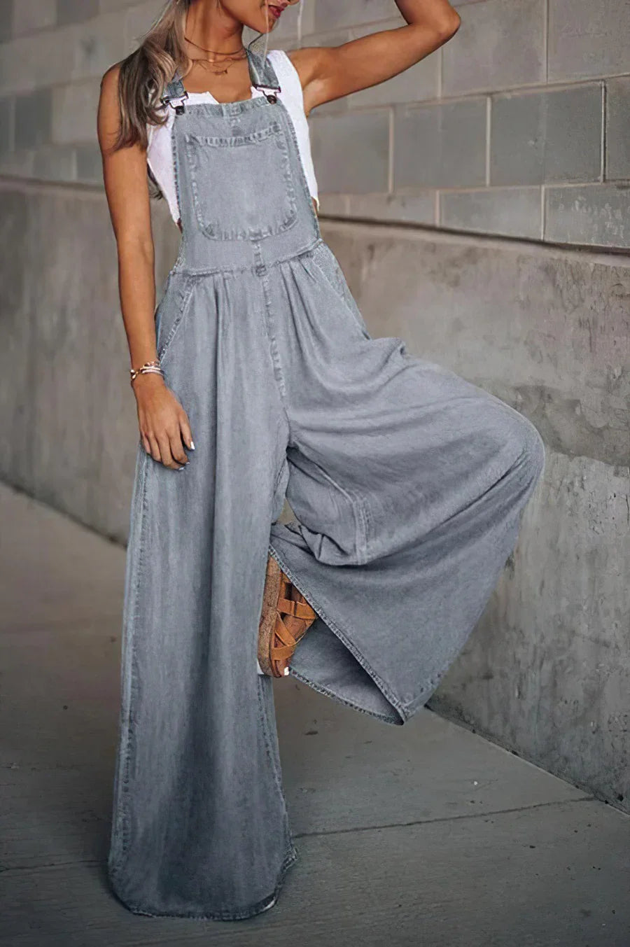 Damen Denim-Overall Trendig Ohne Ärmel