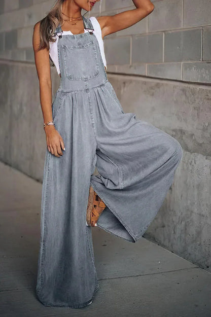 Damen Denim-Overall Trendig Ohne Ärmel