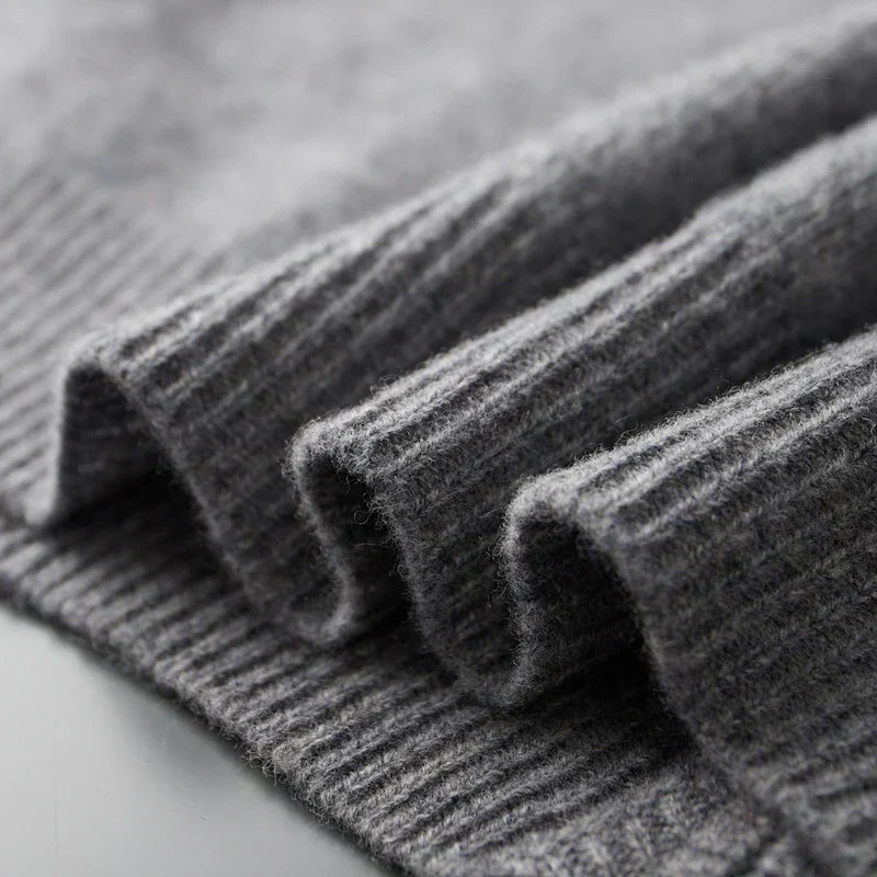 Herren Strickjacke Reißverschluss Stehkragen