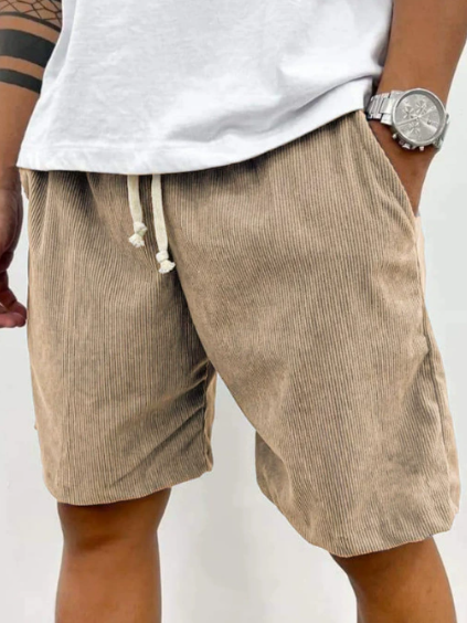 Herren Freizeitshorts Kordelzug Baumwolle Bequem