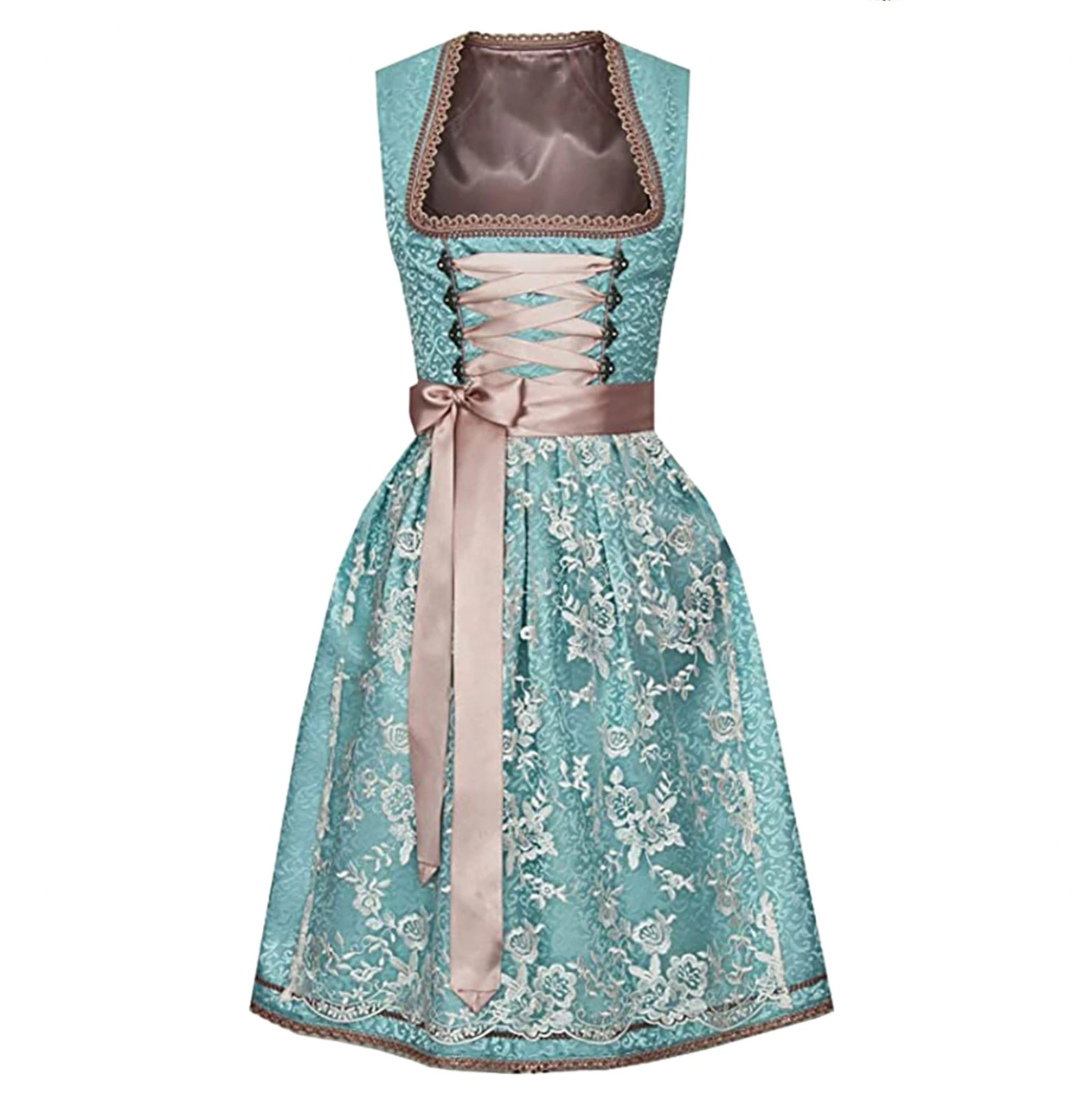 Damen Tracht Dirndl Kleid Blumenmuster