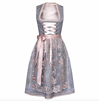 Damen Tracht Dirndl Kleid Blumenmuster
