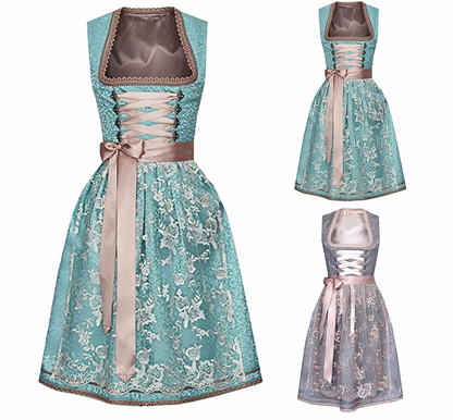 Damen Tracht Dirndl Kleid Blumenmuster