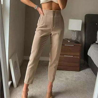 Isabell Damen High-Waisted Plissee-Hosen - Norvielle