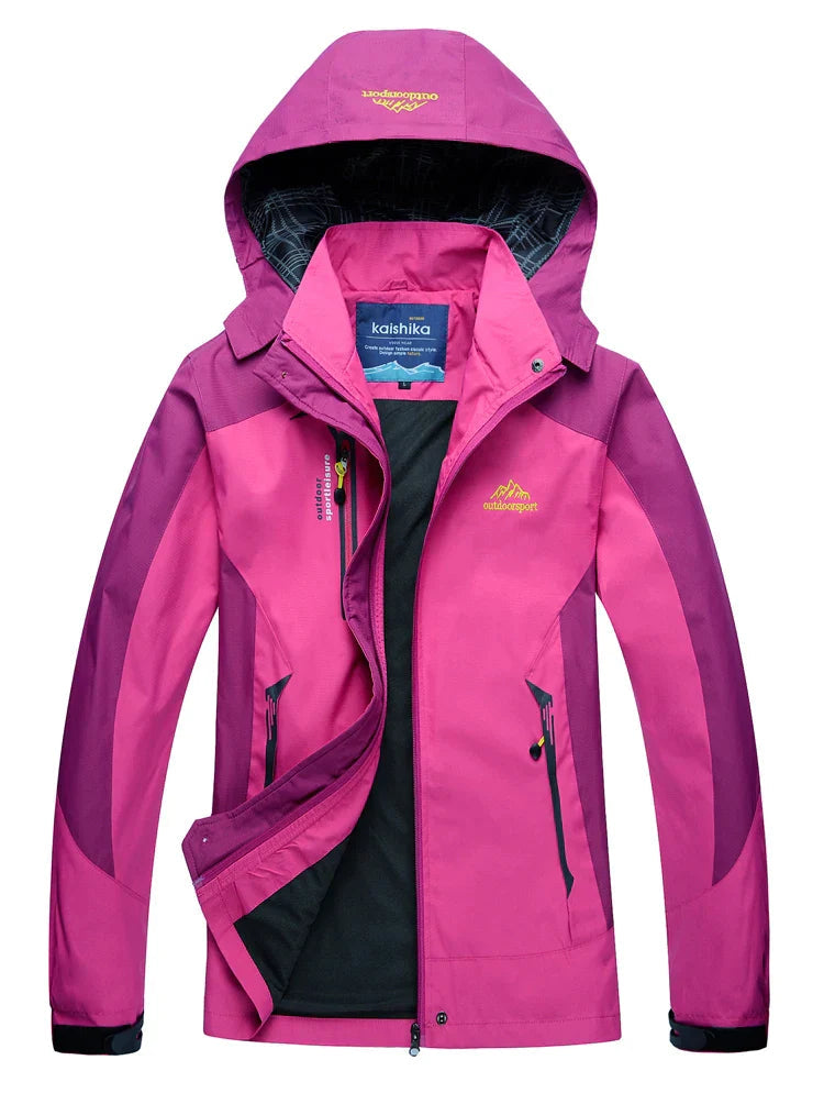 Damen Windbreaker Jacke Wasserdicht Kapuze Sportlich