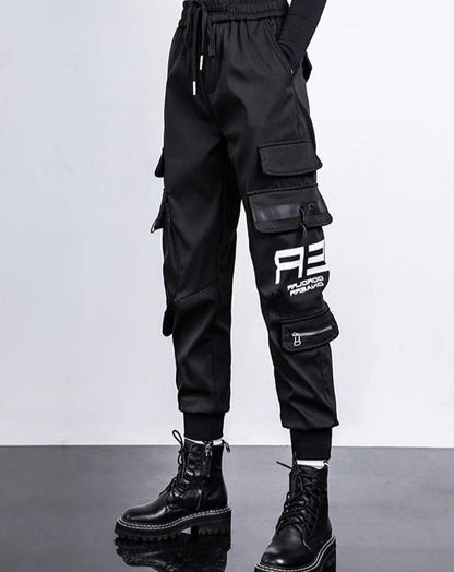 Norvielle Damen High-Waist Cargo-Hose Mit Taschen