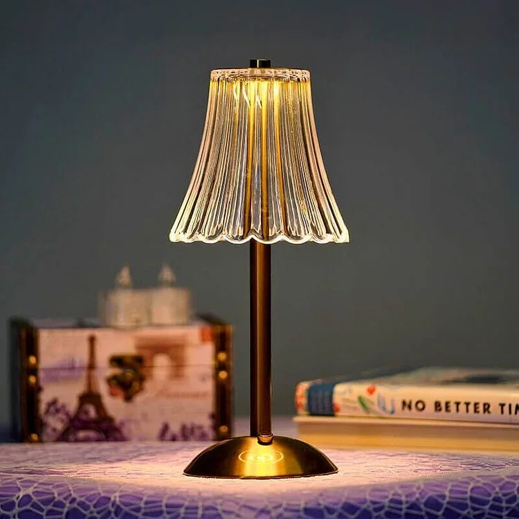Tischlampe Kristall Schirm USB-Ladefunktion